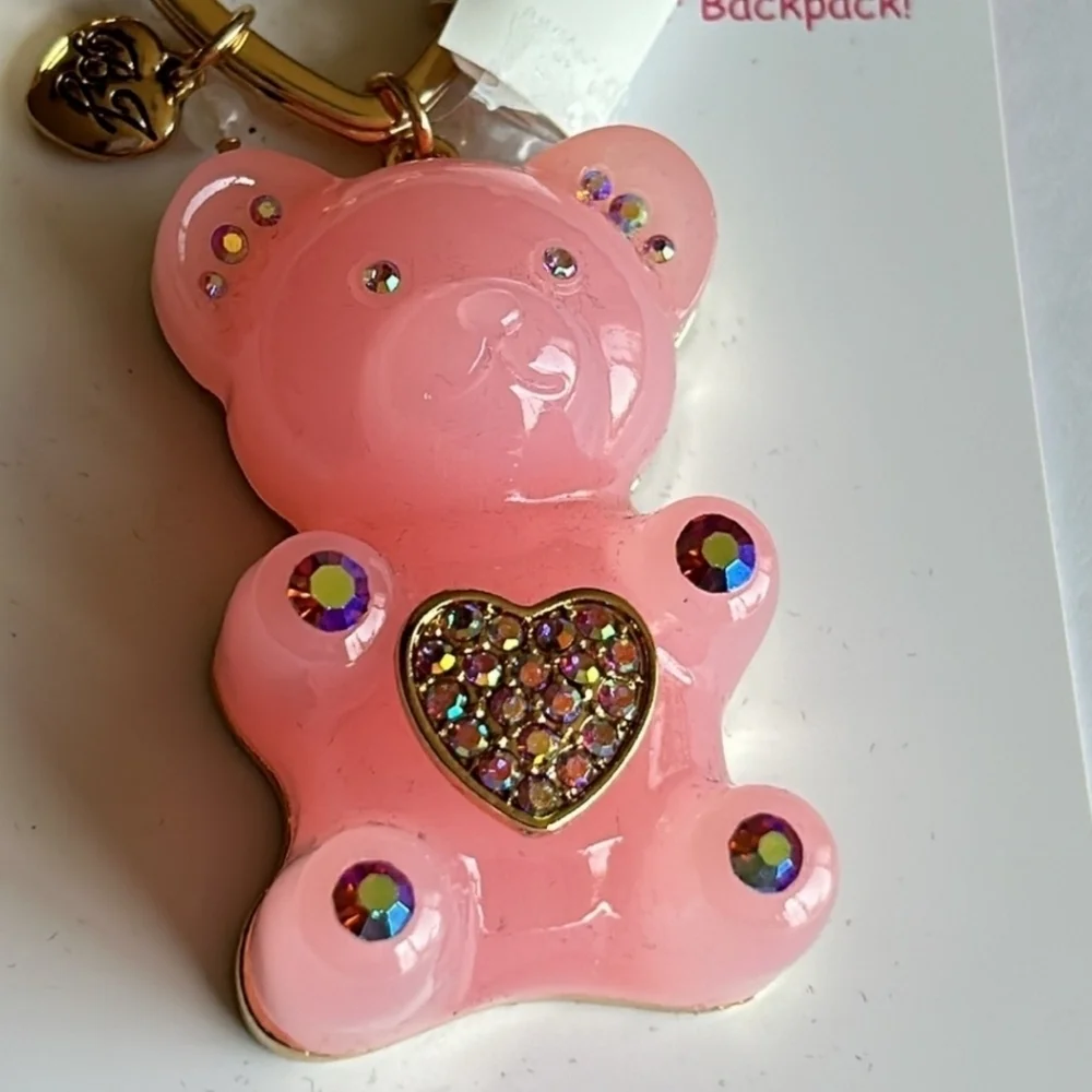 🩷▪️Betsey Johnson▪️ Crystal Giant Pink  Gummy Bear Handbag Charm